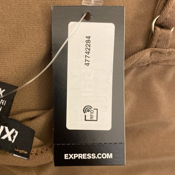 Express Womens Cowl Neck Cropped Cami Spaghetti Straps Sandshell Top Size XL NWT - Picture 13 of 16
